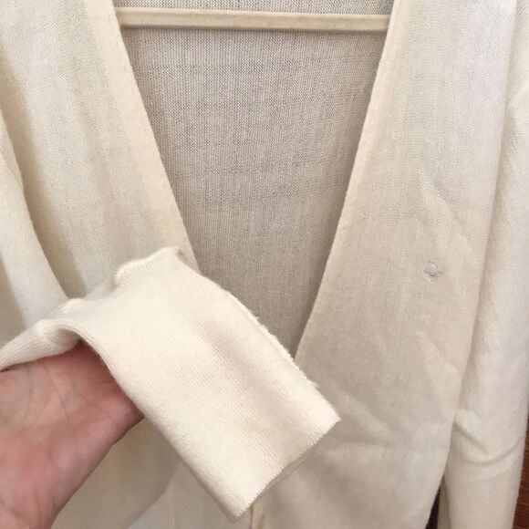 VINTAGE OLD MONEY CHRISTIAN DIOR LADIES XL CARDIGAN IVORY CREAM GRANNY CHIC - Picture 4 of 8